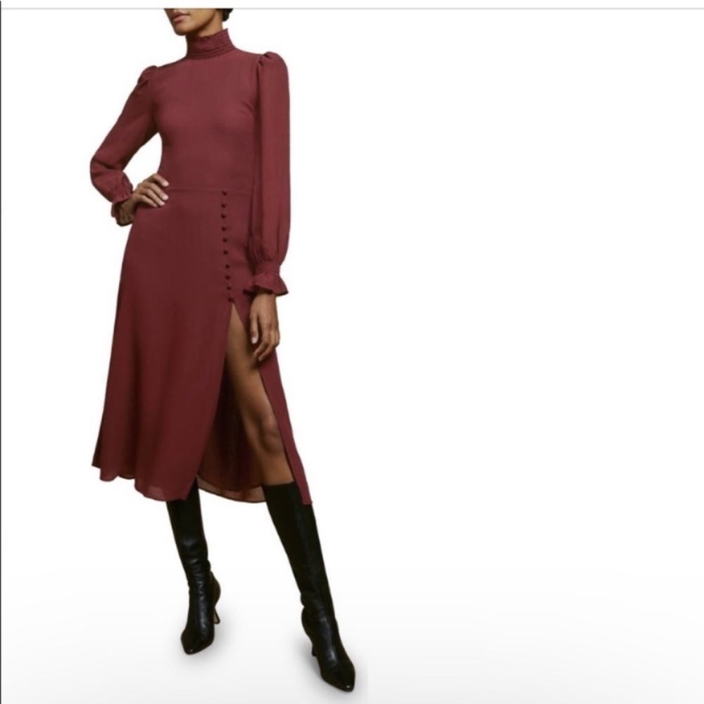 Reformation Burgundy Midi Dress